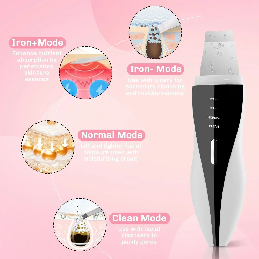 Ultrasonic Face Skin Scrubber Skin Spatula Facial