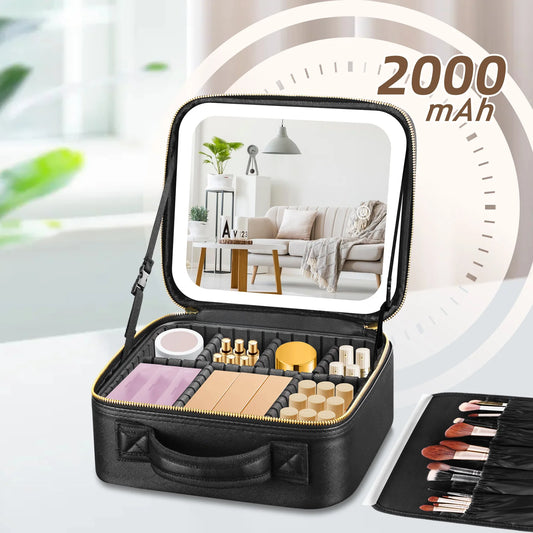Cosmetic Portable Travel Storage Box With 2000mAh
